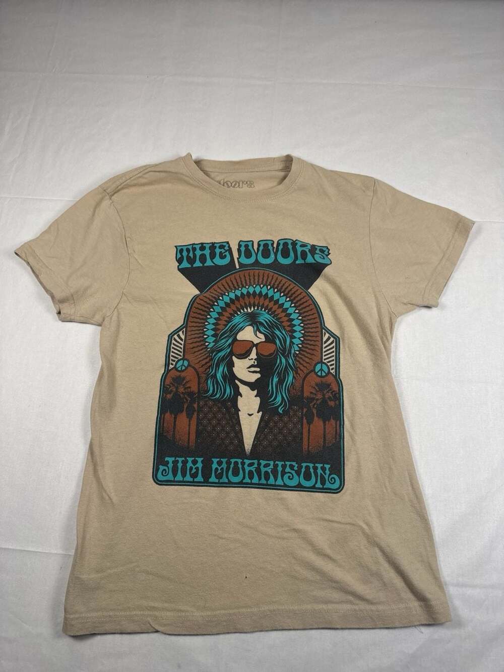 The Doors Jim Morrison Hippie T-shirt Beige Size XXL. Still with tag!